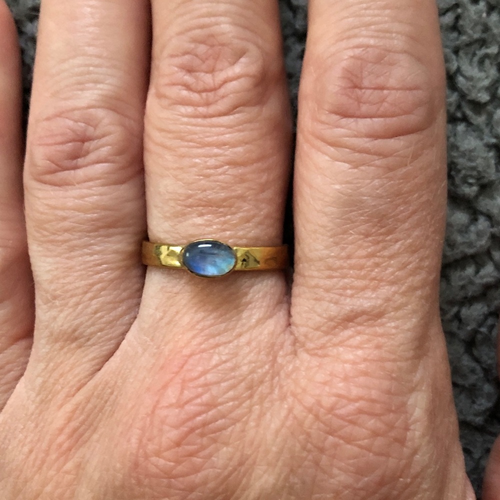 Brass ring with opal stone